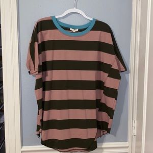 pink and brown stripe t shirt